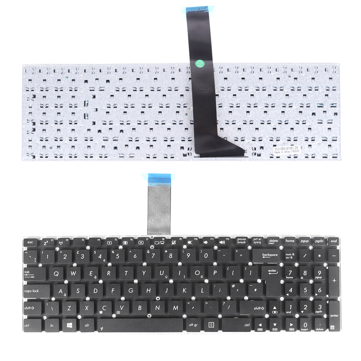 Picture of New Replacement Laptop Keyboard For ASUSX552 Black  MembraneUK，ASUS X552 X552C X552CL X552E X552EA X552EP X552L X552LA BLACK(Without foil,win8) Uk Layout